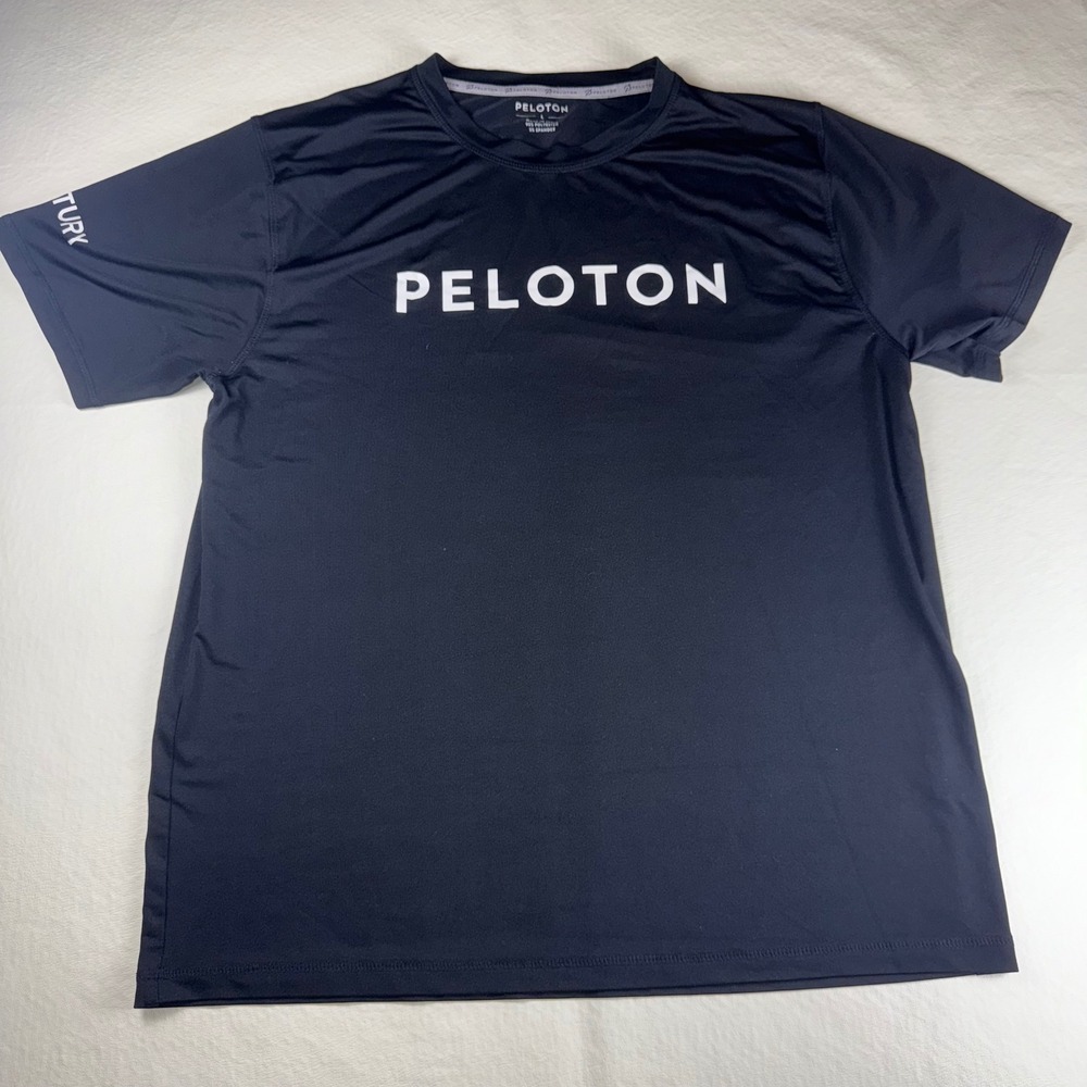 Peloton Century Club 100 Shirt Mens Large Black Short Sleeve Performance Tee L